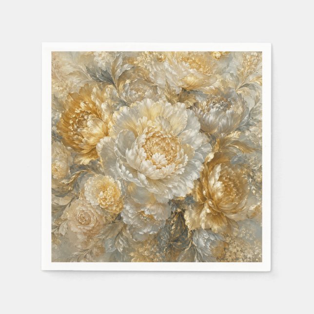 Goldener Elfenbeingarten Serviette (Vorderseite)