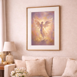 Goldener Engel Ätherische Spirituelle Wandkunst Po Poster