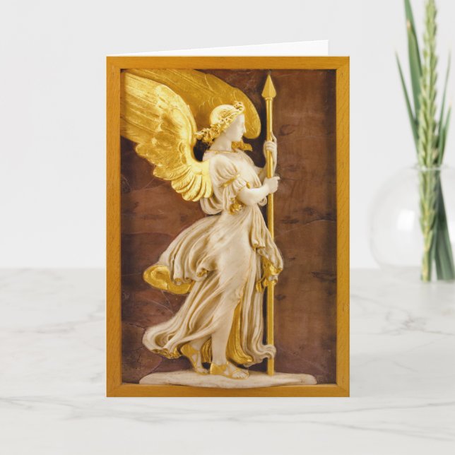 Goldener Engel Feiertagskarte (Vorderseite)