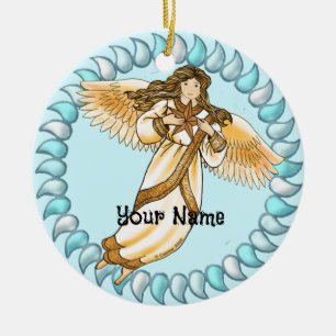 Goldener Engel Keramik Ornament