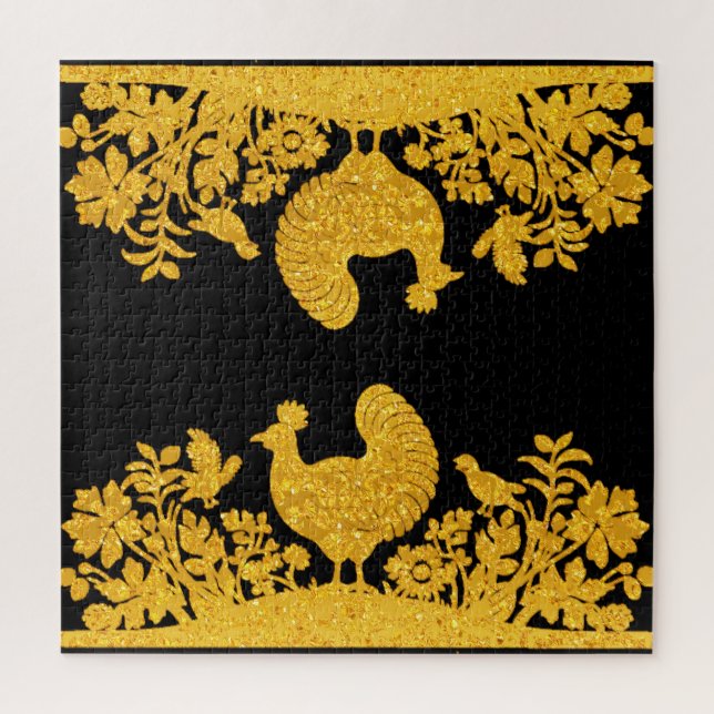 Goldener Erntedank Türkei Floral Jigsaw Puzzle (Vertikal)