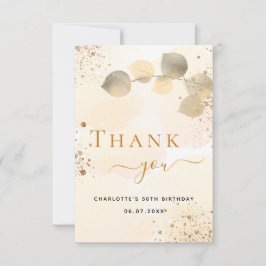 Goldener Eukalyptus-Glitzer Dankeskarte