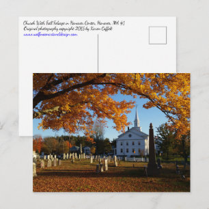 Goldener Fall Aussicht auf die Kirche vom Friedhof Postkarte