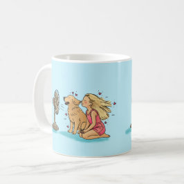 Goldener Fan Mädchen Kaffeetasse