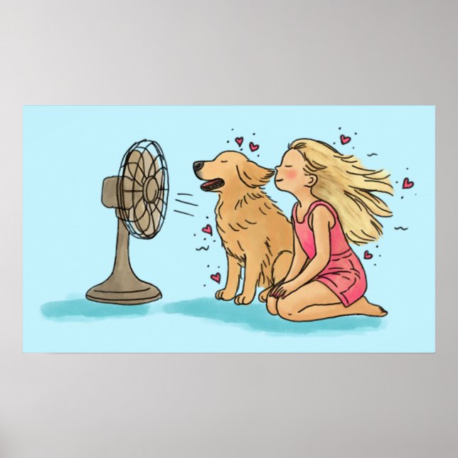 Goldener Fan Mädchen Poster (Vorne)