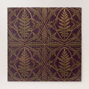 Goldener Farn Verzierte Geometrische Purpur  Puzzle