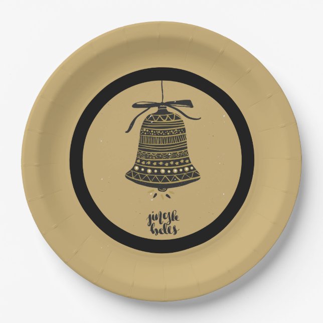 Goldener Feiertag Spaß Pappteller (Vorderseite)