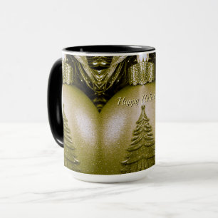 Goldener Feiertags-Weihnachtsbaum-Mug Tasse