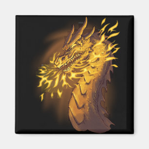 Goldener Feuerdrache Magnet