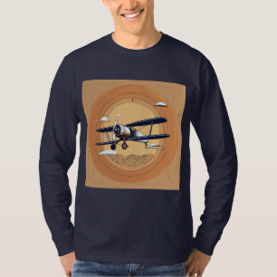 Goldener Flug: Minimalistisches Vintages Flugzeug T-Shirt