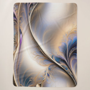 Goldener Fluss - Abstraktes Blau und Gold Fluid Ar Sherpadecke