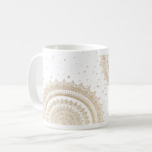 Goldener Funken Mandala Boho Chic Kaffeetasse