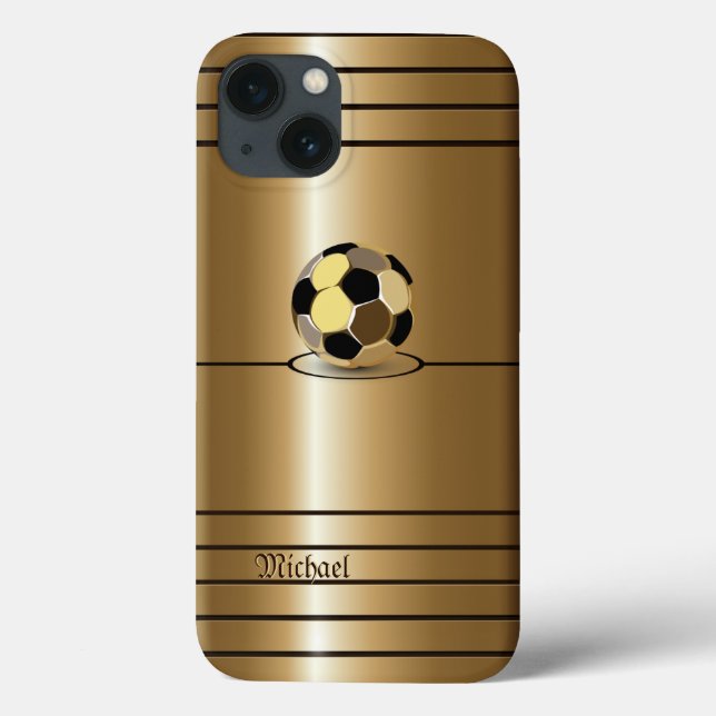 Goldener Fußballstil Case-Mate iPhone Hülle (Rückseite)