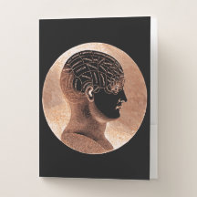 Goldener Geist Phrenologie Kopf Cranium im antiken