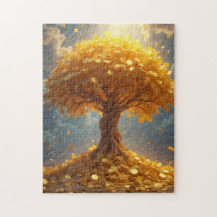 goldener Geldbaum Goldmünzen Puzzle