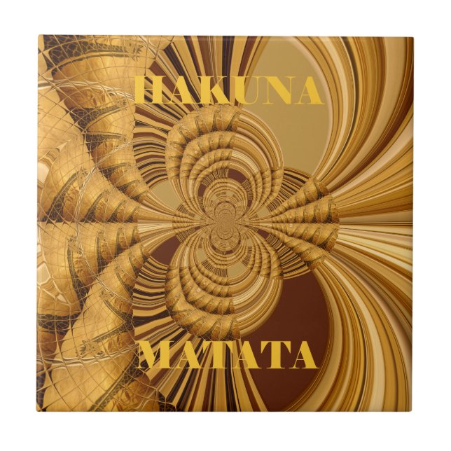 Goldener Giraffe Kunst Druck Fliese (Vorderseite)