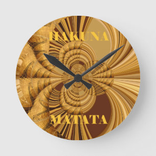 Goldener Giraffe Kunst Druck Runde Wanduhr