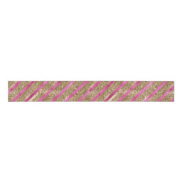 Goldener Glam Glitzer Giro Pink Streifen Ripsband