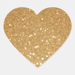 Goldener Glamour Glitzer Herz-Aufkleber