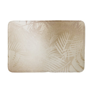 Goldener Glanz Botanische Tropische Palmbaumblätte Badematte