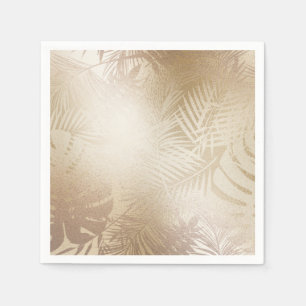 Goldener Glanz Botanische Tropische Palmbaumblätte Serviette