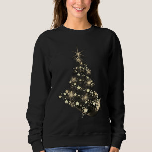 Goldener Glanz der Sterne auf dunklem Weihnachtsba Sweatshirt