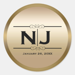 Goldener Glanz Eleganter Glamour-Einzelanfertigung Runder Aufkleber