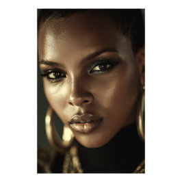 Goldener Glanz Melanin Wildes Porträt Fotodruck