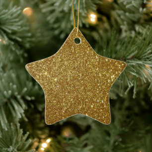 Goldener Glitter-Digitaldruck Keramik Ornament