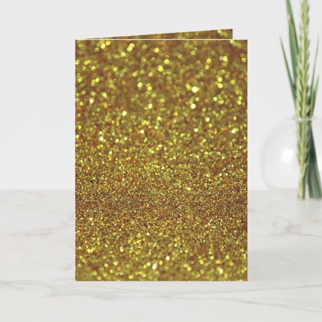 Goldener Glitter Feiertagskarte (Vorderseite)