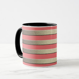 Goldener Glitter-Gradient gestreifte linierte Stre Tasse