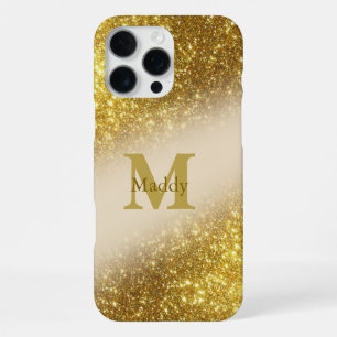 goldener Glitter personalisierter iPhone / iPad Hü 16 Pro Max Hülle