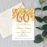 Goldener Glitzer 60. Geburtstagsparty Einladung<br><div class="desc">Dies ist ein goldener Glitzer und Konfetti Thema 60. Geburtstag Party Einladung. Das Design besteht aus einem eleganten und lustigen goldenen Konfetti-Design mit Glitzer inbegriffen. Dies ist ein niedliche Geburtstag-Thema,  um Ihren sechzigsten Geburtstag mit dem Unterricht zu bringen! 56</div>