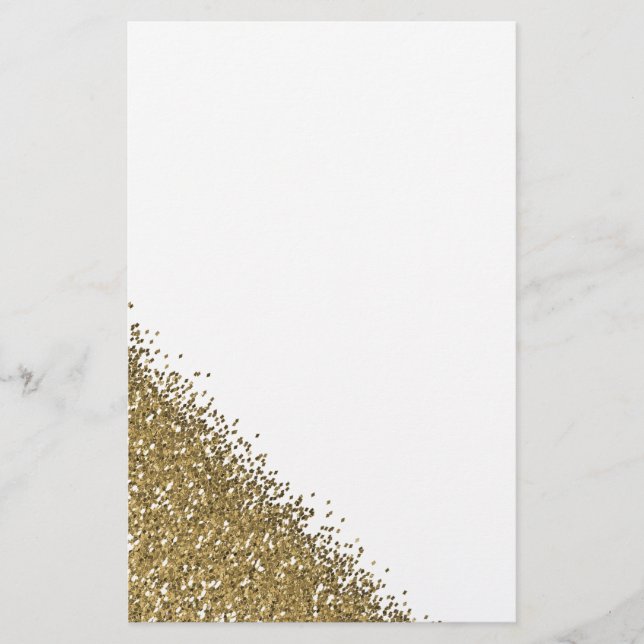 Goldener Glitzer Briefpapier (Vorderseite)