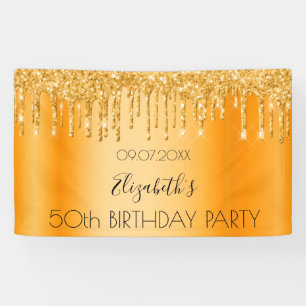Goldener Glitzer der Geburtstagspartei - Glanzname Banner