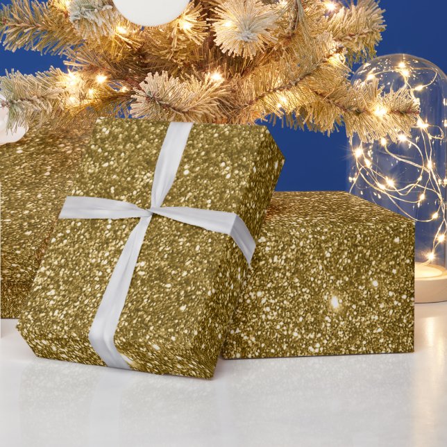 Goldener Glitzer - Digitaldruck Geschenkpapier (Feiertage)