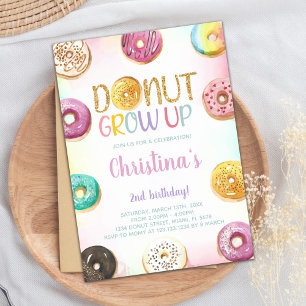 Goldener Glitzer Donut Geburtstagseinladungen Einladung