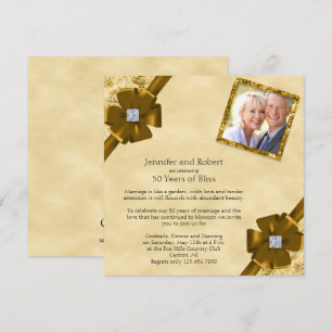 Goldener Glitzer - Einladung zum 50. Hochzeitstag