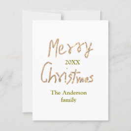 Goldener Glitzer fröhliche Weihnachten geben Famil Postkarte