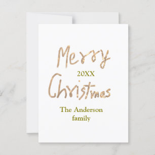 Goldener Glitzer fröhliche Weihnachten geben Famil Postkarte