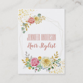 Goldener Glitzer Geometrische Schönheitssalon Terminkarte