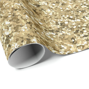 Goldener Glitzer Glam Bling Stilvolle Chic Trendy Geschenkpapier