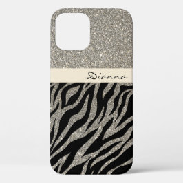 Goldener Glitzer Gold Zebra Tierisches Druckmuster Case-Mate iPhone Hülle