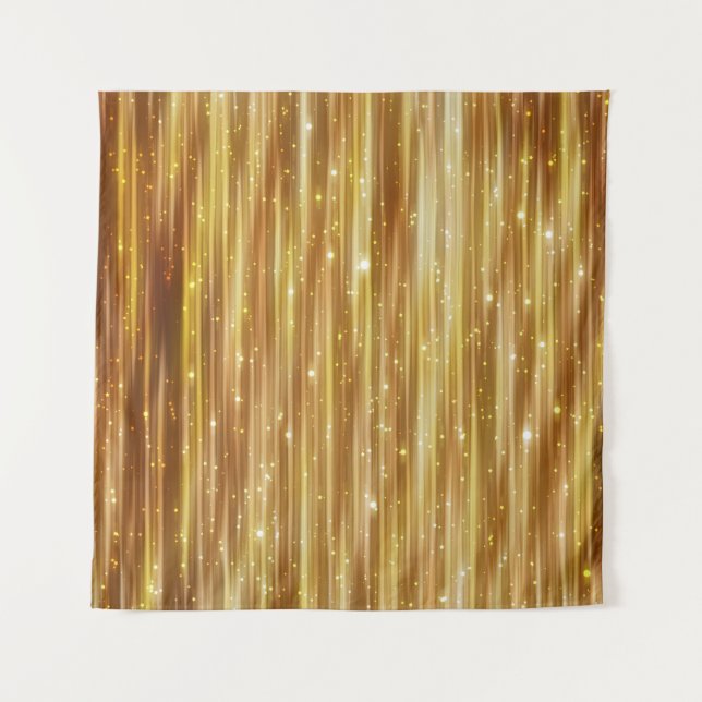Goldener Glitzer: Heller Abstrakter Hintergrund. Wandteppich (Vorderseite)