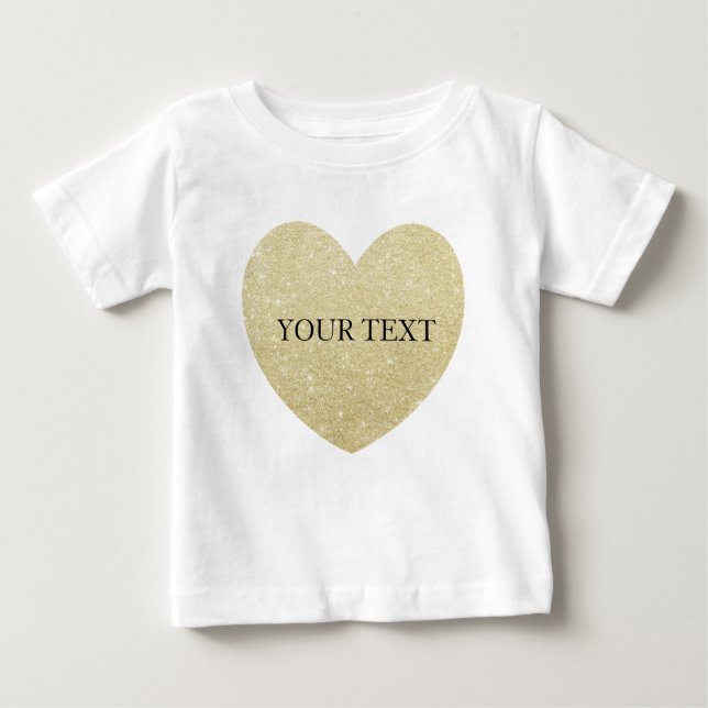 Goldener Glitzer Herzlich Willkommen Baby T-shirt (Vorderseite)