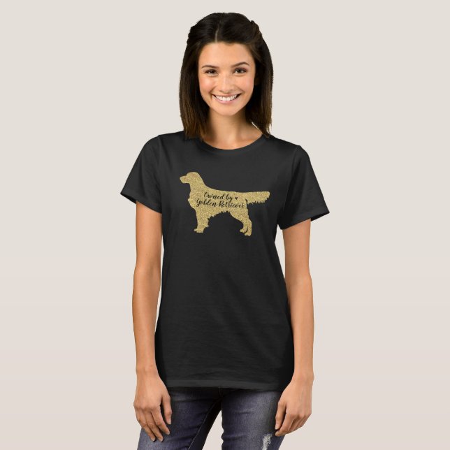 Goldener Glitzer im Besitz eines Golden Retriever  T-Shirt (Vorne ganz)