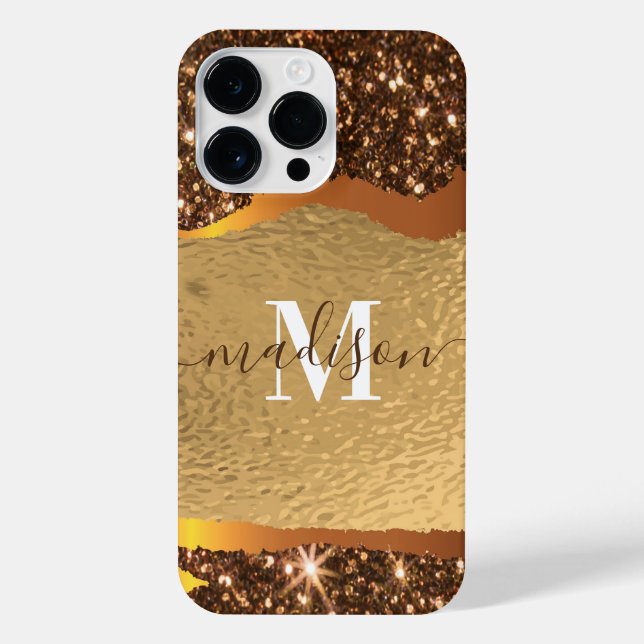 Goldener Glitzer iPhone Hülle (Rückseite)