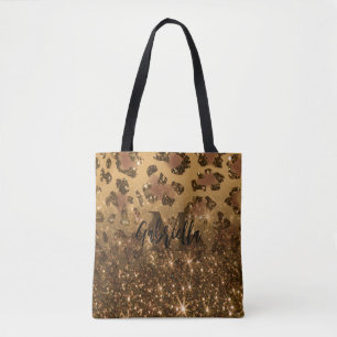 Goldener Glitzer Leopard Print