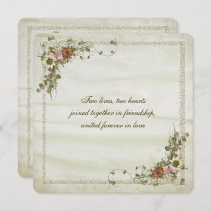 Goldener Glitzer mit Blumenstrauß Einladung