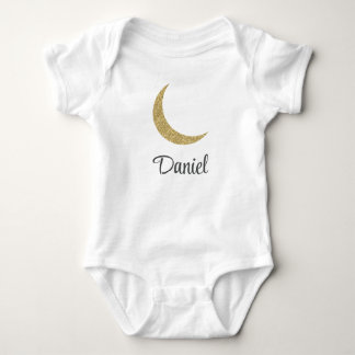 Goldener Glitzer Moon Individuelle Name Baby Strampler
